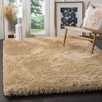 HI-Homes Mud Beige Shaded Silk Touch Shaggy Carpet | Soft Microfiber & Polyester Rug | Handmade Rug