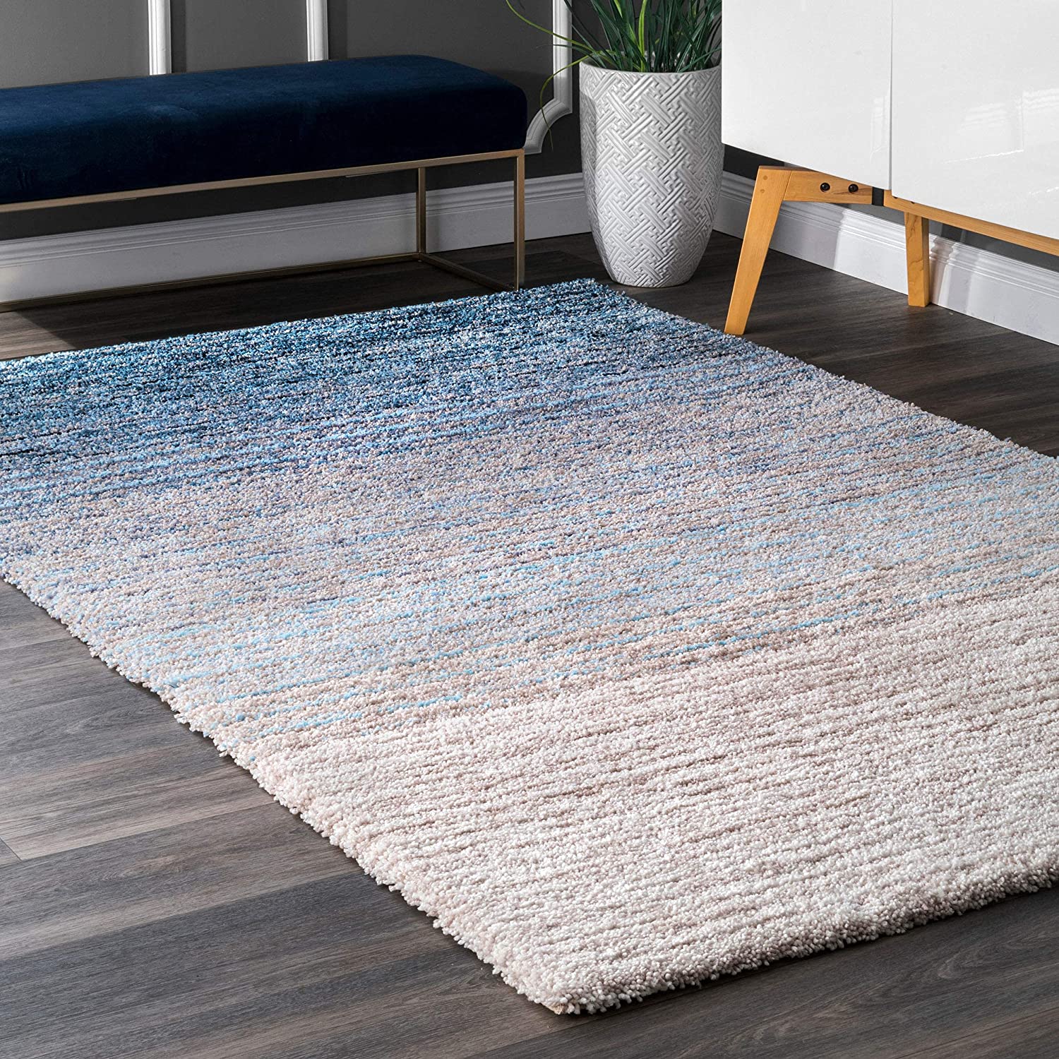 HI-Homes Shaded Silk Touch Ombre Haze Shaggy Carpet | Soft Microfiber Rug | Handmade Rug