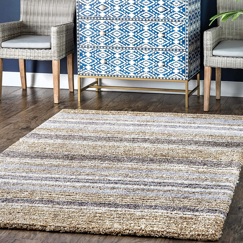 HI-Homes Shaded Silk Touch Ombre Haze Shaggy Carpet | Soft Microfiber Rug | Handmade Rug