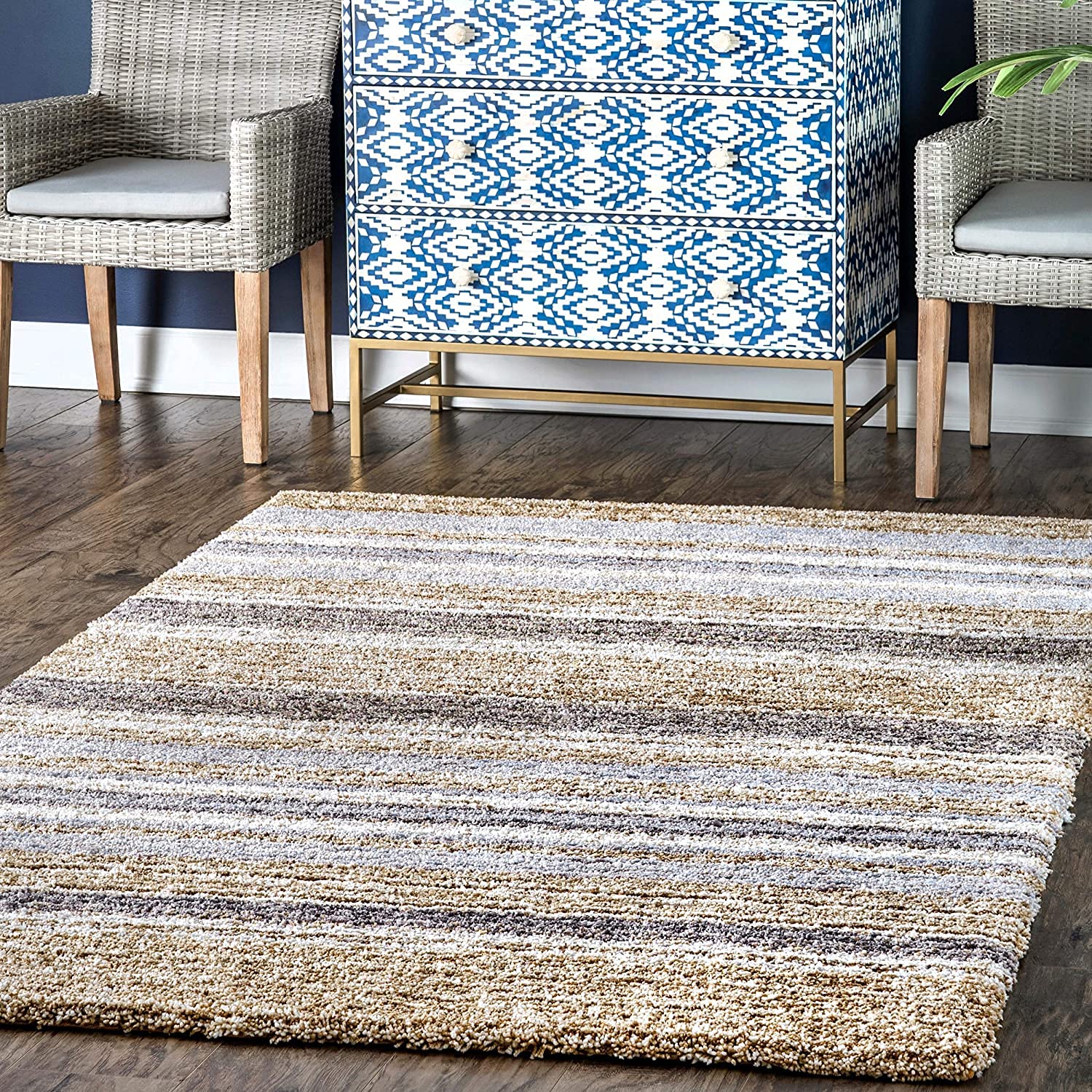 HI-Homes Shaded Silk Touch Ombre Haze Shaggy Carpet | Soft Microfiber Rug | Handmade Rug