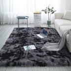 HI-Homes Black Shaded Silk Touch Shaggy Carpet | Soft Microfiber & Polyester Rug | Handmade Rug
