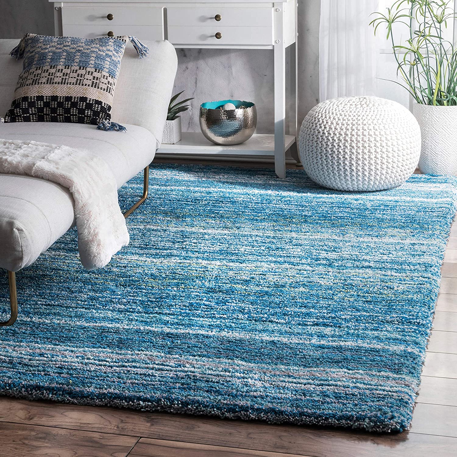 HI-Homes Shaded Silk Touch Ombre Haze Shaggy Carpet | Soft Microfiber Rug | Handmade Rug