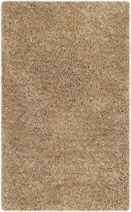 HI-Homes Mud Beige Shaded Silk Touch Shaggy Carpet | Soft Microfiber & Polyester Rug | Handmade Rug