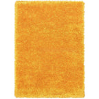 HI-Homes Yellow Shaded Silk Touch Shaggy Carpet | Soft Microfiber & Polyester Rug | Handmade Rug