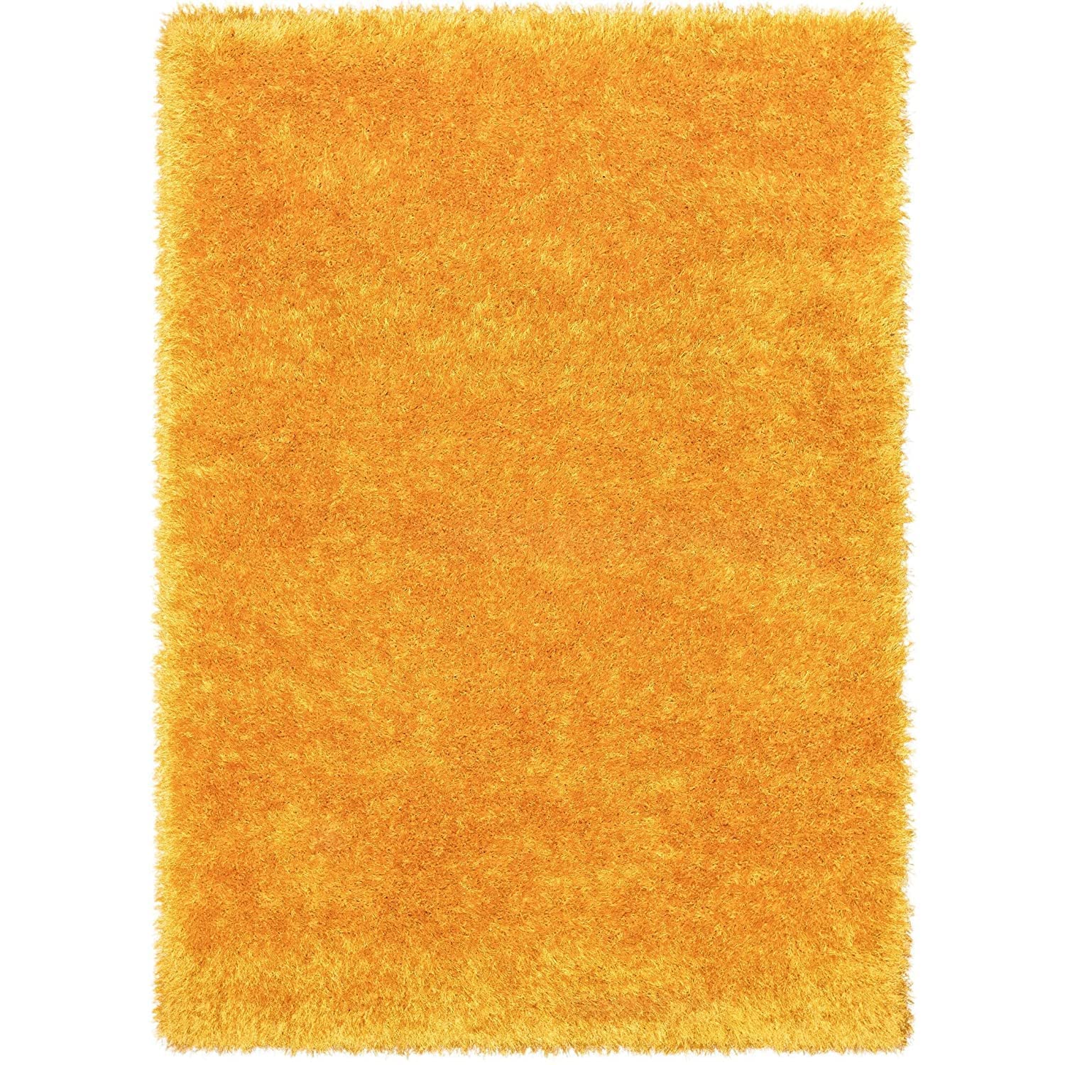 HI-Homes Yellow Shaded Silk Touch Shaggy Carpet | Soft Microfiber & Polyester Rug | Handmade Rug