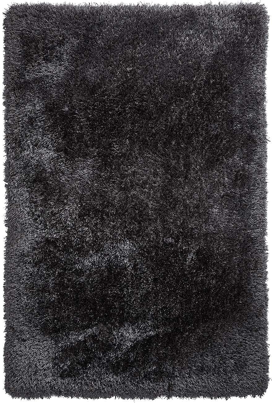 HI-Homes Dark Grey Shaded Silk Touch Shaggy Carpet | Soft Microfiber & Polyester Rug | Handmade Rug