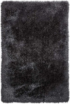HI-Homes Dark Grey Shaded Silk Touch Shaggy Carpet | Soft Microfiber & Polyester Rug | Handmade Rug