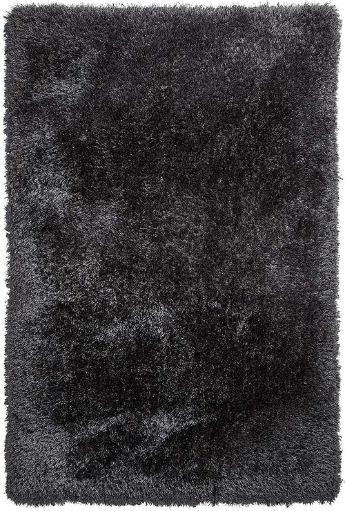 HI-Homes Dark Grey Shaded Silk Touch Shaggy Carpet | Soft Microfiber & Polyester Rug | Handmade Rug