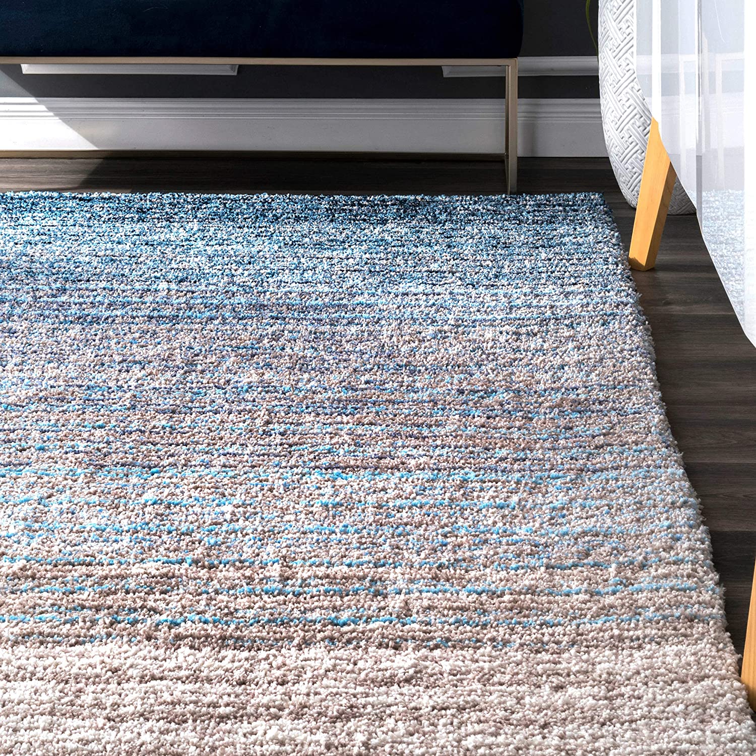 HI-Homes Shaded Silk Touch Ombre Haze Shaggy Carpet | Soft Microfiber Rug | Handmade Rug
