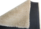 HI-Homes Beige Shaded Silk Touch Shaggy Carpet | Soft Microfiber & Polyester Rug | Handmade