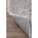 HI-Homes Silver Shaded Silk Touch Shaggy Carpet | Soft Microfiber & Polyester Rug | Handmade Rug