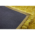 HI-Homes Mustard Shaded Silk Touch Shaggy Carpet | Soft Microfiber & Polyester Rug | Handmade Rug