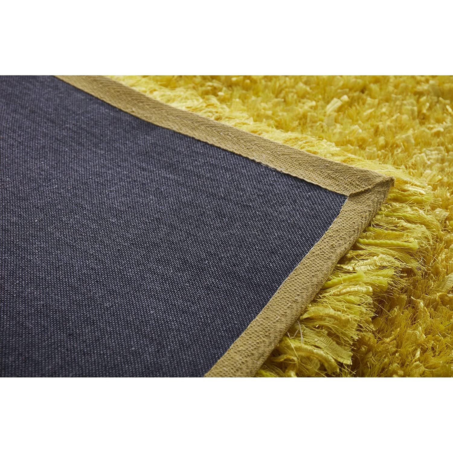 HI-Homes Mustard Shaded Silk Touch Shaggy Carpet | Soft Microfiber & Polyester Rug | Handmade Rug