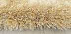 HI-Homes Cream Shaded Silk Touch Shaggy Carpet | Soft Microfiber & Polyester Rug | Handmade Rug