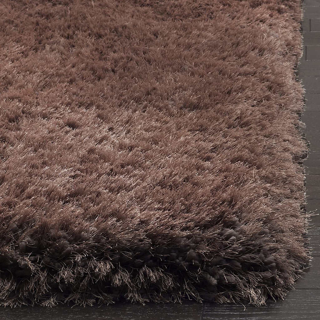 HI-Homes Brown Mint Shaded Silk Touch Shaggy Carpet | Soft Microfiber & Polyester Rug | Handmade Rug