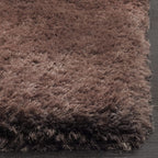 HI-Homes Brown Mint Shaded Silk Touch Shaggy Carpet | Soft Microfiber & Polyester Rug | Handmade Rug