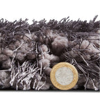 HI-Homes Dark Grey Shaded Silk Touch Shaggy Carpet | Soft Microfiber & Polyester Rug | Handmade Rug