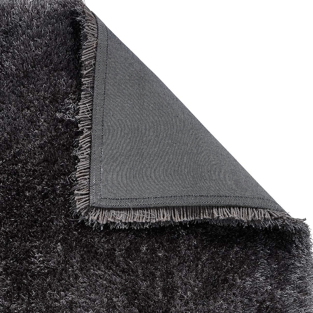 HI-Homes Dark Grey Shaded Silk Touch Shaggy Carpet | Soft Microfiber & Polyester Rug | Handmade Rug