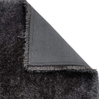 HI-Homes Dark Grey Shaded Silk Touch Shaggy Carpet | Soft Microfiber & Polyester Rug | Handmade Rug