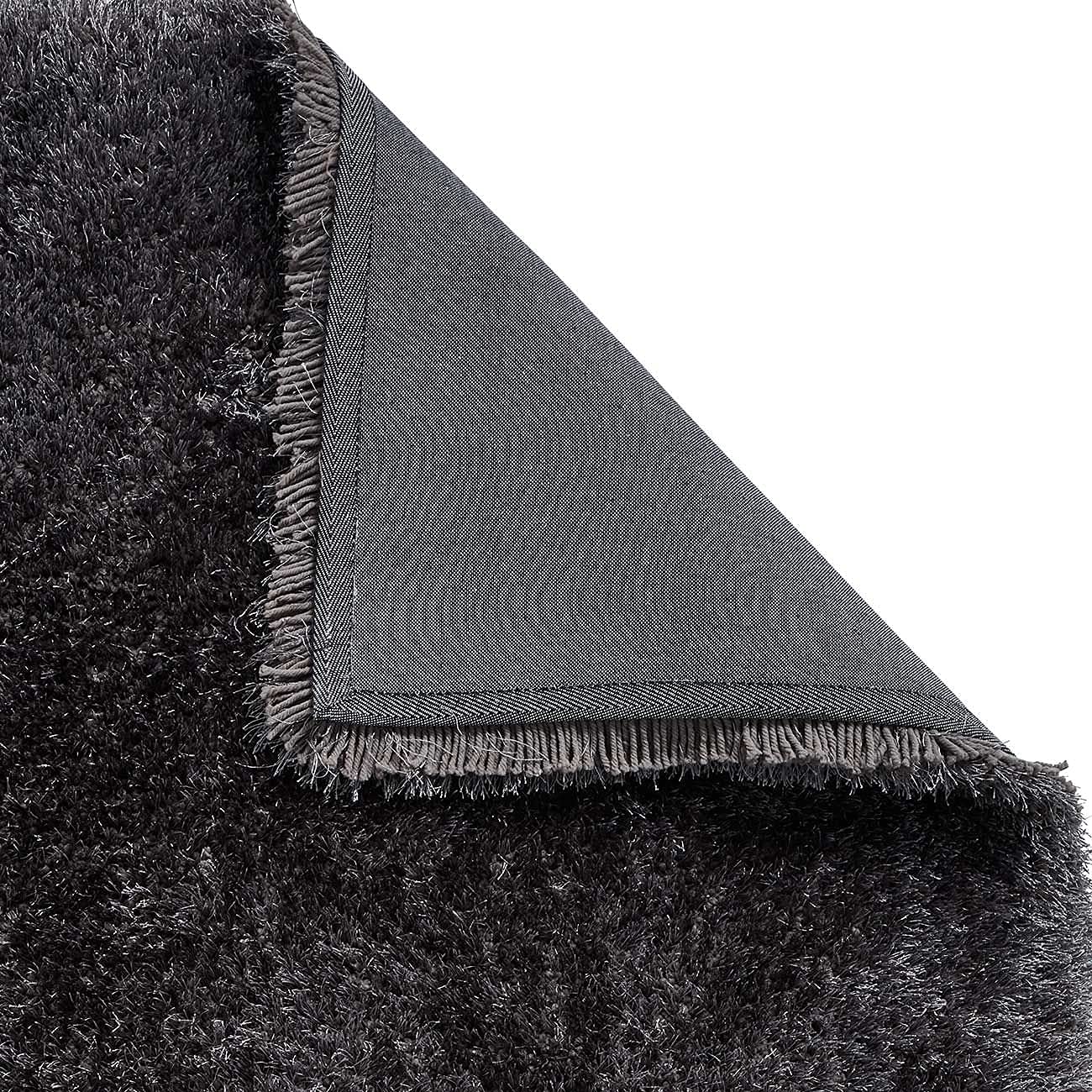 HI-Homes Dark Grey Shaded Silk Touch Shaggy Carpet | Soft Microfiber & Polyester Rug | Handmade Rug