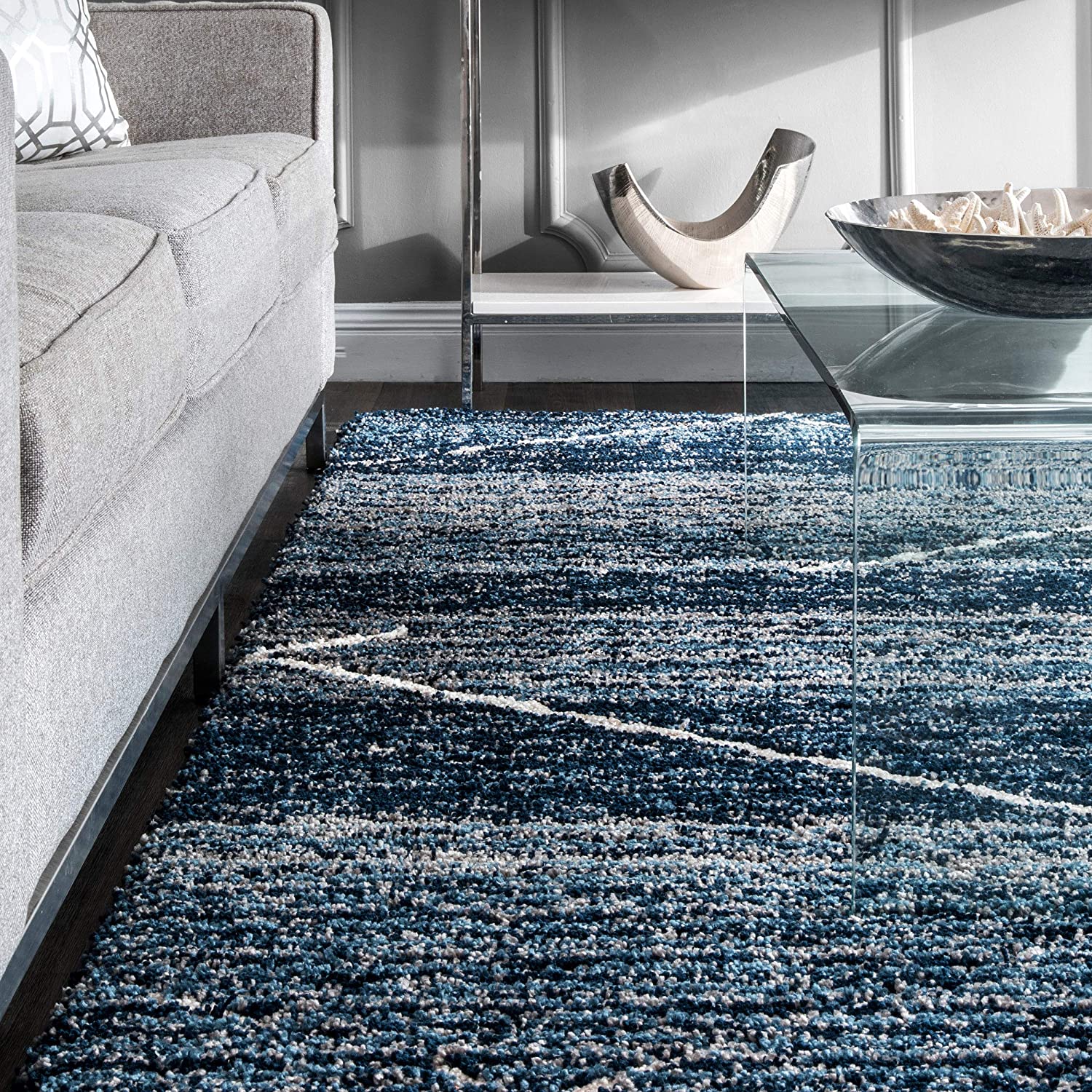 HI-Homes Shaded Silk Touch Ombre Haze Shaggy Carpet | Soft Microfiber Rug | Handmade Rug