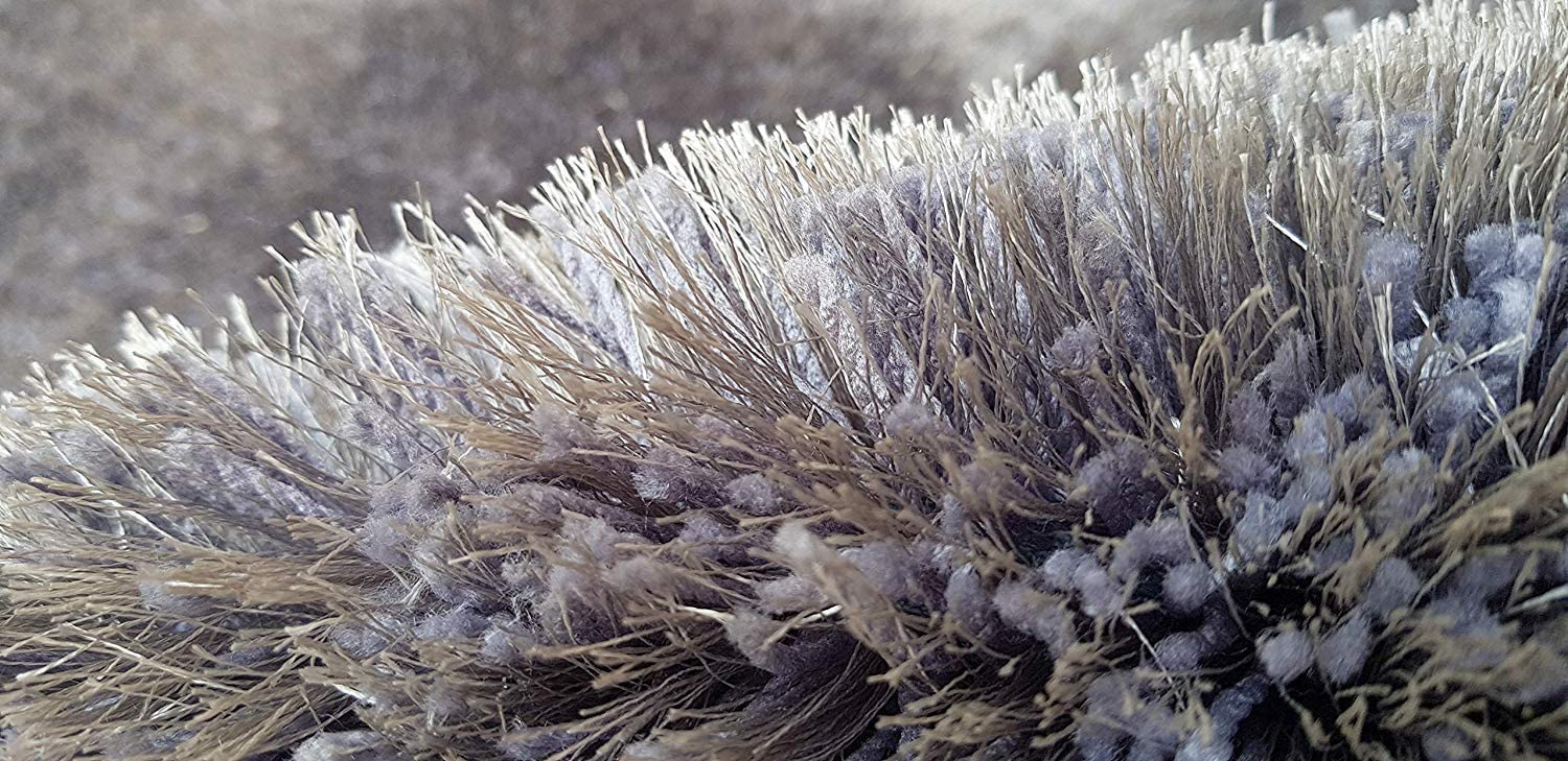 HI-Homes Gray Shaded Silk Touch Shaggy Carpet | Soft Microfiber & Polyester Rug | Handmade Rug