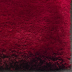 HI-Homes Red Shaded Silk Touch Shaggy Carpet | Soft Microfiber & Polyester Rug | Handmade Rug