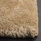 HI-Homes Mud Beige Shaded Silk Touch Shaggy Carpet | Soft Microfiber & Polyester Rug | Handmade Rug