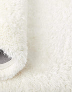 HI-Homes Snow White Shaded Silk Touch Shaggy Carpet | Soft Microfiber & Polyester Rug | Handmade Rug