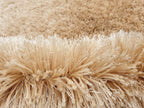 HI-Homes Cream Shaded Silk Touch Shaggy Carpet | Soft Microfiber & Polyester Rug | Handmade Rug