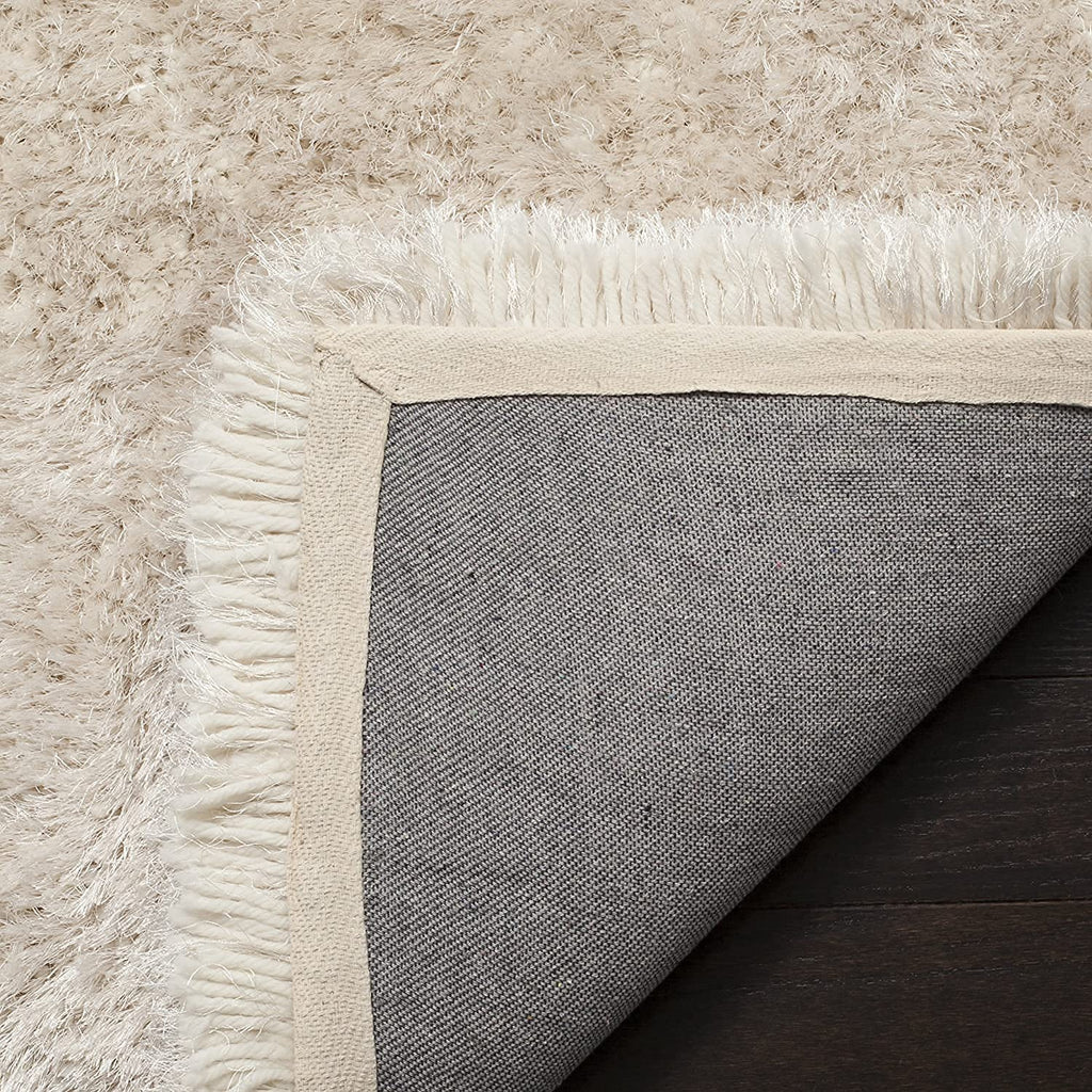 HI-Homes Ivory Shaded Silk Touch Shaggy Carpet | Soft Microfiber & Polyester Rug | Handmade Rug
