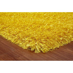 HI-Homes Mustard Shaded Silk Touch Shaggy Carpet | Soft Microfiber & Polyester Rug | Handmade Rug