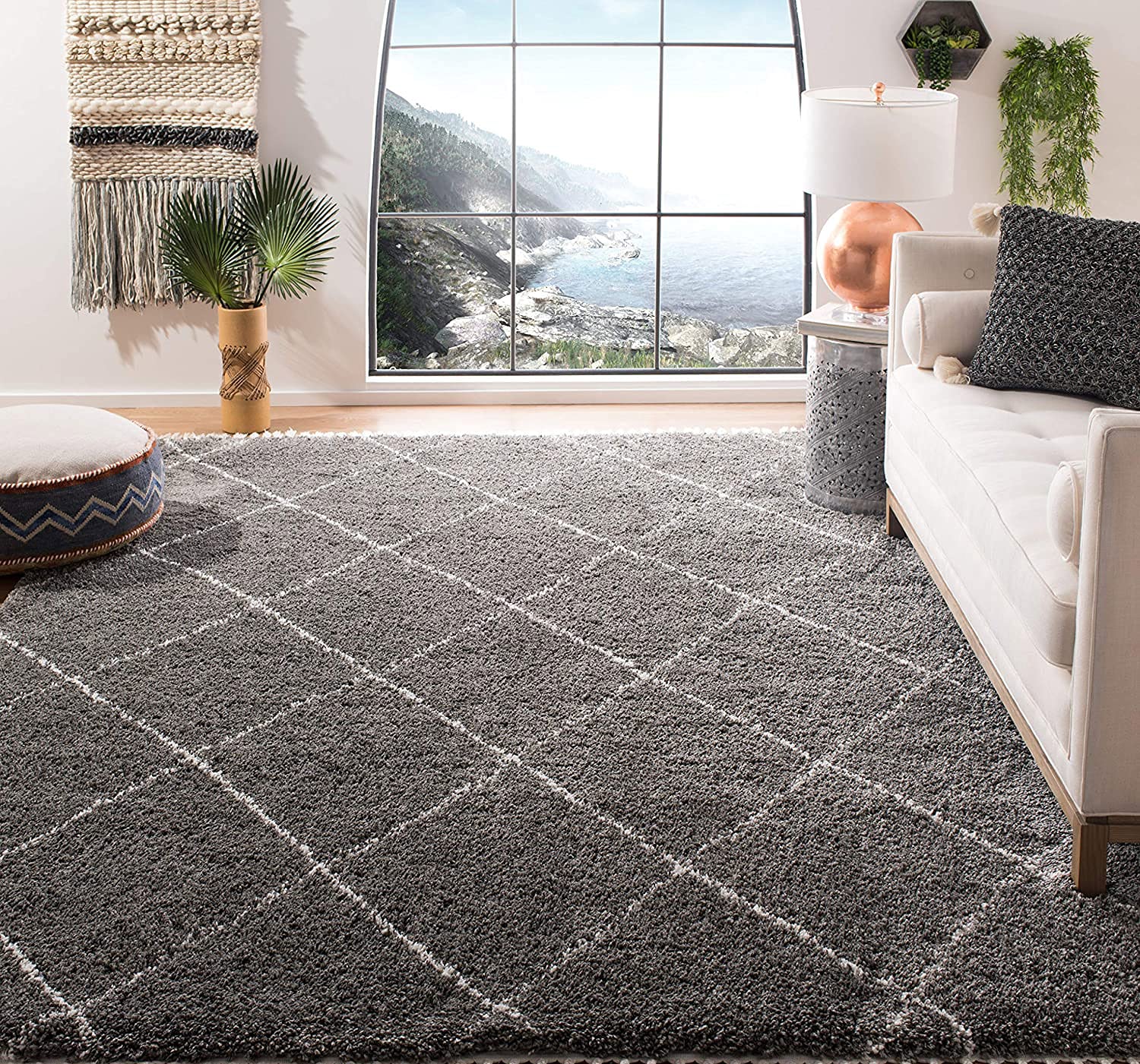 HI-Homes Shaded Silk Touch Ombre Haze Shaggy Carpet | Soft Microfiber Rug | Handmade Rug