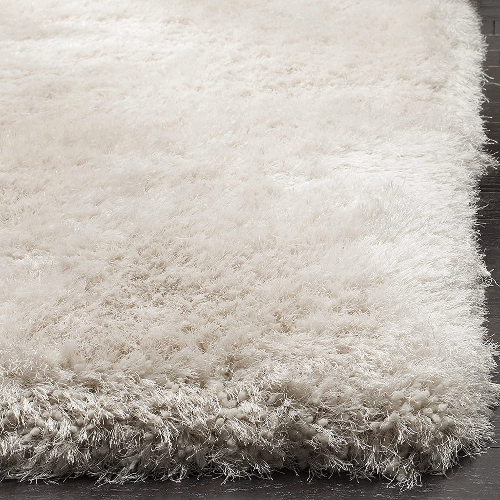 HI-Homes Ivory Shaded Silk Touch Shaggy Carpet | Soft Microfiber & Polyester Rug | Handmade Rug
