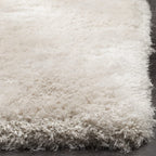 HI-Homes Ivory Shaded Silk Touch Shaggy Carpet | Soft Microfiber & Polyester Rug | Handmade Rug