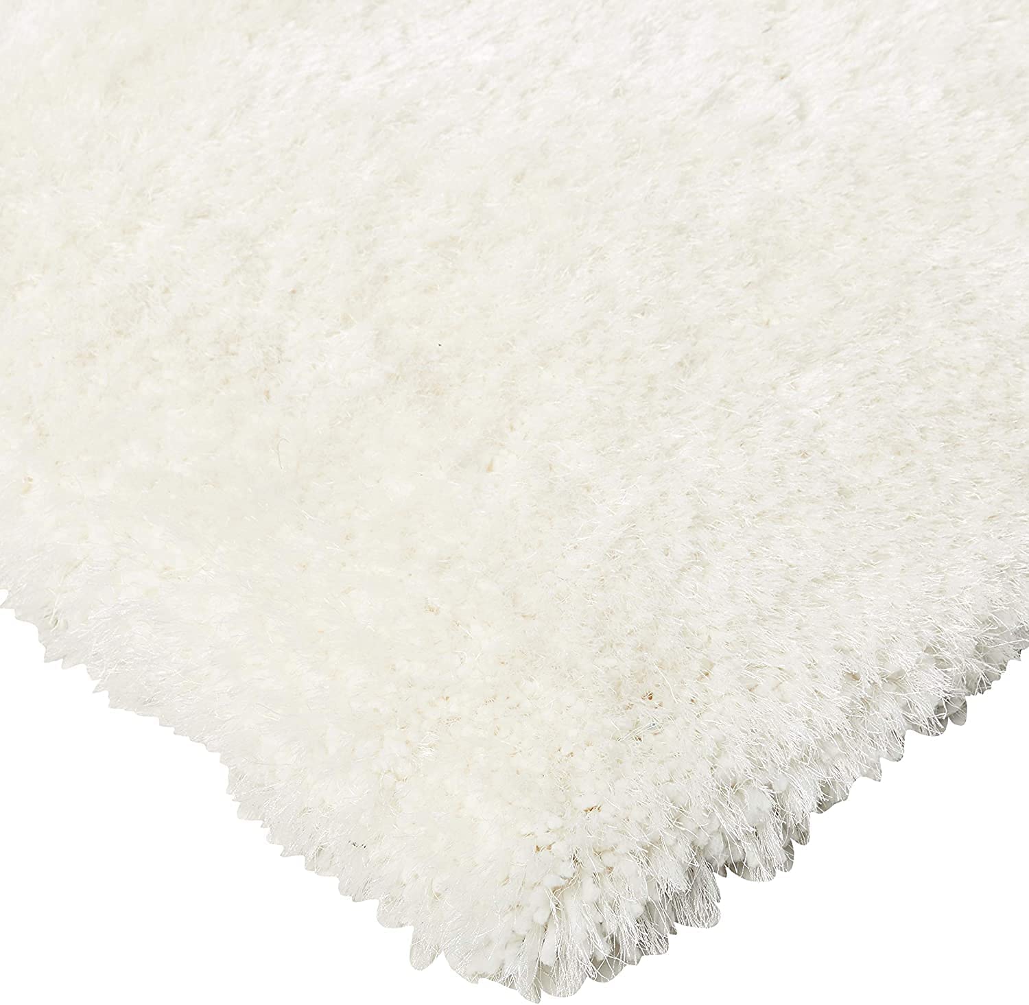 HI-Homes Snow White Shaded Silk Touch Shaggy Carpet | Soft Microfiber & Polyester Rug | Handmade Rug