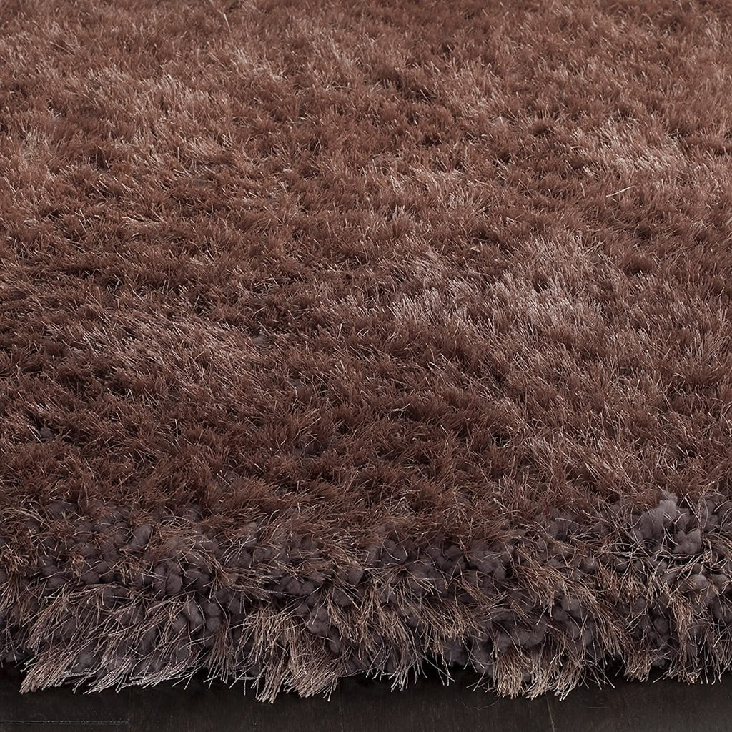 HI-Homes Brown Mint Shaded Silk Touch Shaggy Carpet | Soft Microfiber & Polyester Rug | Handmade Rug