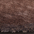 HI-Homes Brown Mint Shaded Silk Touch Shaggy Carpet | Soft Microfiber & Polyester Rug | Handmade Rug