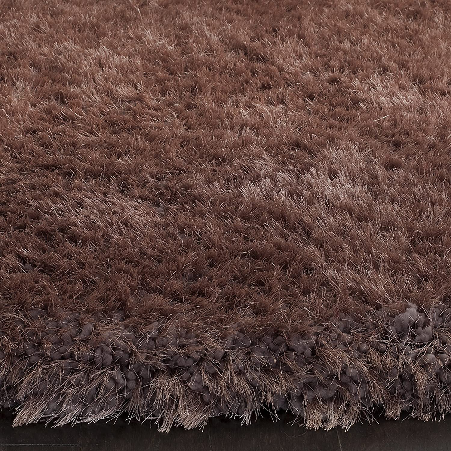 HI-Homes Brown Mint Shaded Silk Touch Shaggy Carpet | Soft Microfiber & Polyester Rug | Handmade Rug