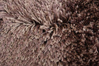 HI-Homes Brown Mint Shaded Silk Touch Shaggy Carpet | Soft Microfiber & Polyester Rug | Handmade Rug