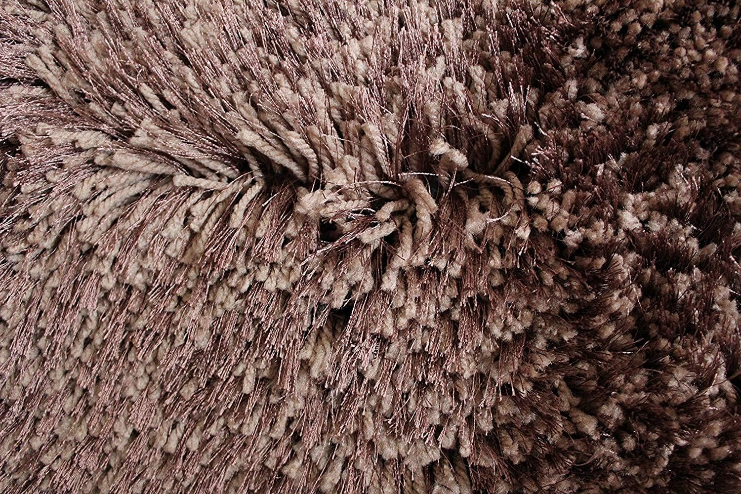 HI-Homes Brown Mint Shaded Silk Touch Shaggy Carpet | Soft Microfiber & Polyester Rug | Handmade Rug