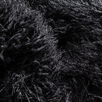 HI-Homes Black Shaded Silk Touch Shaggy Carpet | Soft Microfiber & Polyester Rug | Handmade Rug
