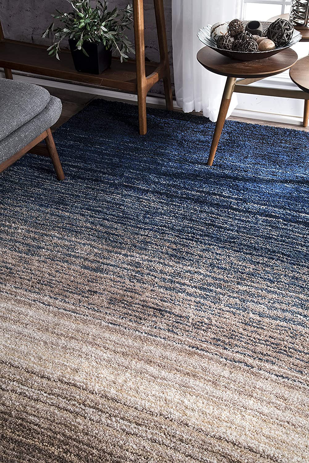 HI-Homes Shaded Silk Touch Ombre Haze Shaggy Carpet | Soft Microfiber Rug | Handmade Rug