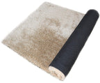 HI-Homes Beige Shaded Silk Touch Shaggy Carpet | Soft Microfiber & Polyester Rug | Handmade