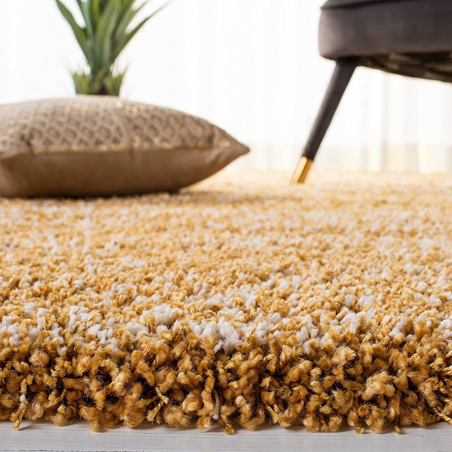HI-Homes Shaded Silk Touch Ombre Haze Shaggy Carpet | Soft Microfiber Rug | Handmade Rug
