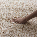 HI-Homes Beige Shaggy Carpet | Soft Microfiber | Handmade Rug