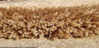 HI-Homes Mud Beige Shaded Silk Touch Shaggy Carpet | Soft Microfiber & Polyester Rug | Handmade Rug