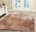 HI-Homes Sour Beige Shaded Silk Touch Shaggy Carpet | Soft Microfiber & Polyester Rug | Handmade Rug