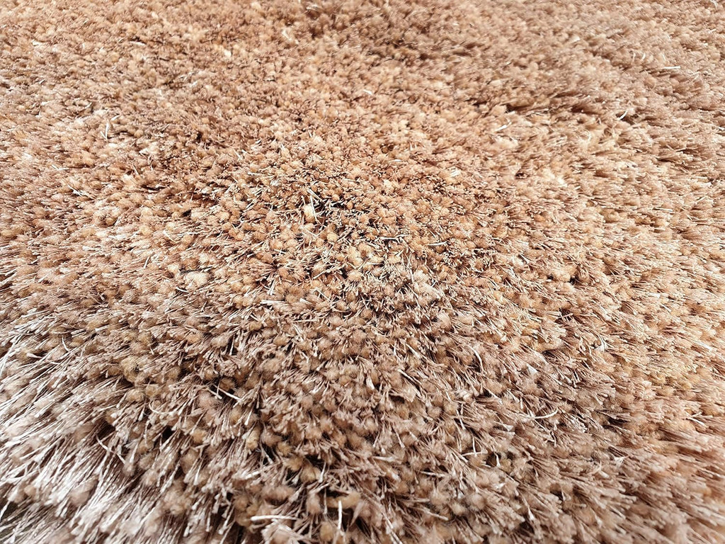 HI-Homes Sour Beige Shaded Silk Touch Shaggy Carpet | Soft Microfiber & Polyester Rug | Handmade Rug