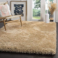 HI-Homes Mud Beige Shaded Silk Touch Shaggy Carpet | Soft Microfiber & Polyester Rug | Handmade Rug